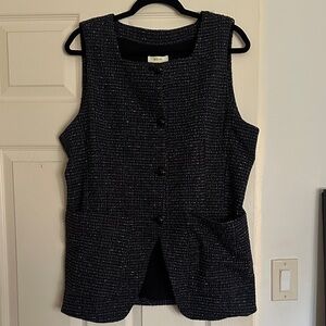 Maeve Black Tweed Buttoned Vest